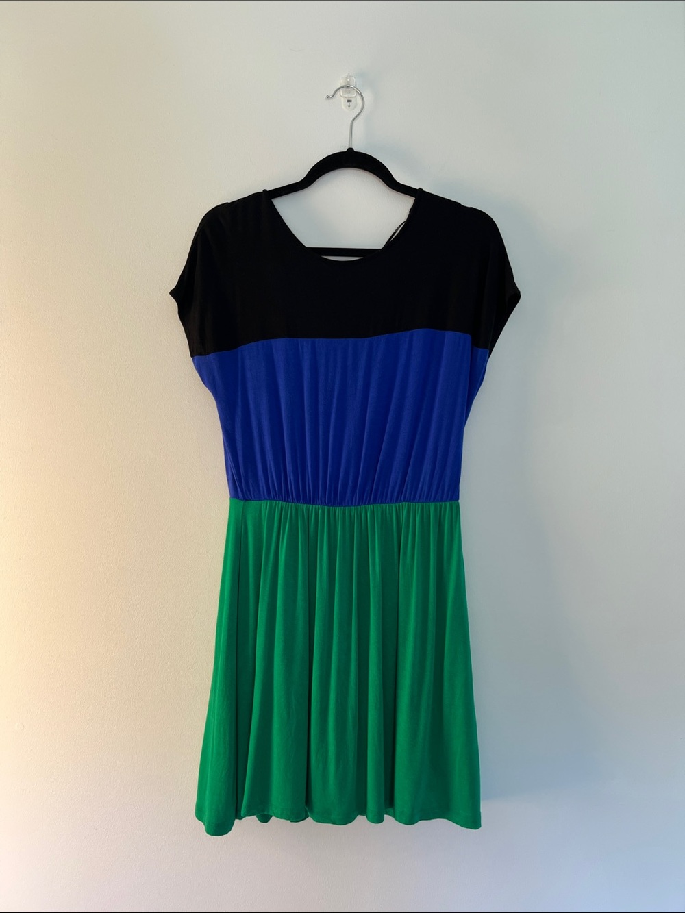 kensie colorblock short sleeve mini dress, size small